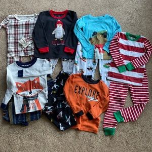 3T pajamas long sleeve cotton & fleece toddler boy